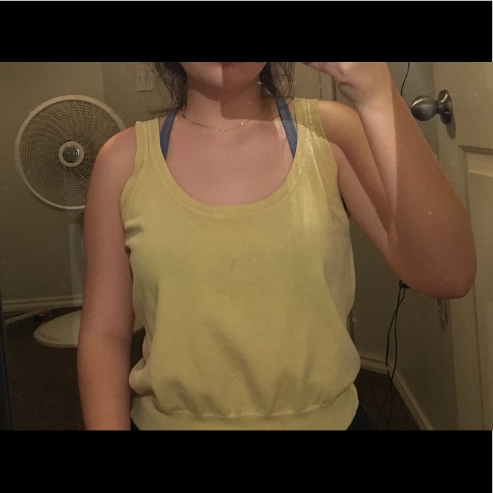 Yellow Tank Top W/ Ribbed Bottom